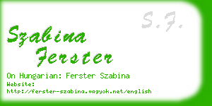 szabina ferster business card